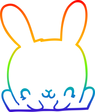 gökkuşağı gradyan çizgi çizimi bir insan tarafından çizilmiş bir çizgi tavşan