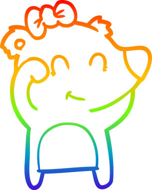 Bir insan tarafından çizilmiş dişi ayı çizgi filmi.