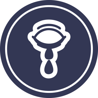 Ağlayan göz yuvarlak simgesi insan tarafından çizilmiş.