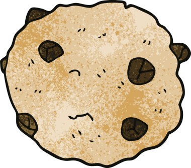 Bir insan tarafından çizilmiş çikolatalı kurabiye.