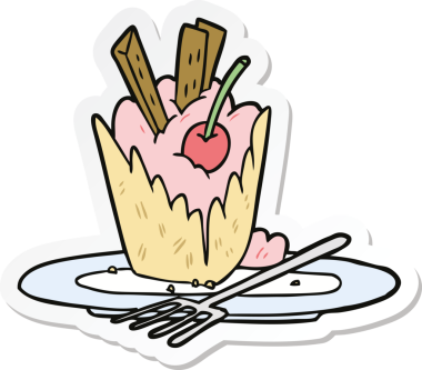 Bir insan tarafından çizilmiş karikatür tatlısının çıkartması.