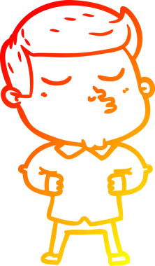 Bir insan tarafından çizilen çizgi film modelinin sıcak çizgi çizimi.