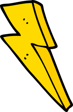 bir insan tarafından çizilmiş karikatür yıldırımı