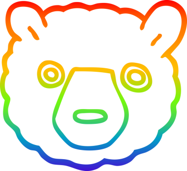 Bir insan tarafından çizilmiş kutup ayısı suratının çizimi.