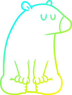 Bir insan tarafından çizilen çizgi film ayısının soğuk gradyan çizgisi.