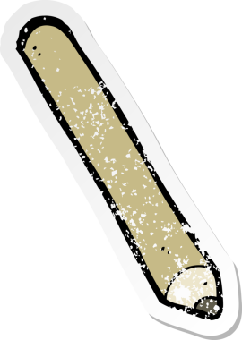 Bir insan tarafından çizilmiş karikatür kaleminin gerilimli yapıştırması.