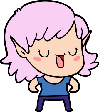 Bir insan tarafından çizilmiş bir elf kızı.