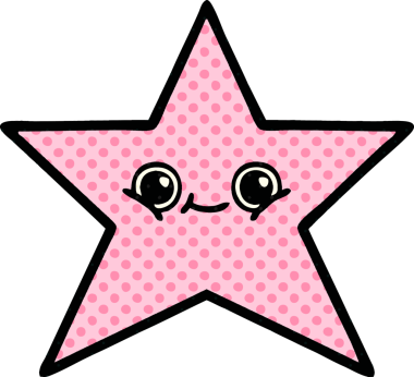 Bir insan tarafından çizilmiş yıldız balığı çizgi filmi.