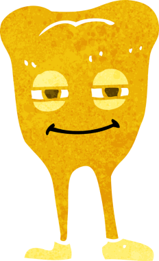 Bir insan tarafından çizilmiş gülümseyen diş.