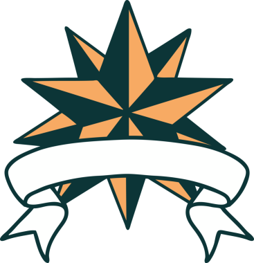 Bir insan tarafından çizilmiş geleneksel bir yıldız dövmesi