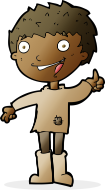 Bir insan tarafından çizilmiş heyecanlı bir çocuk.