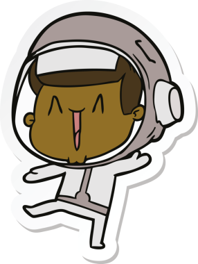 Bir insan tarafından çizilmiş dans eden astronotun çıkartması.