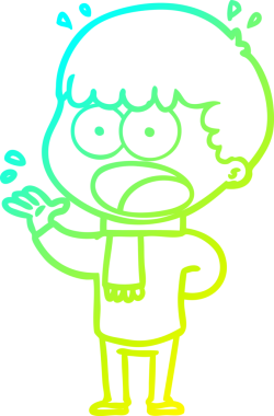 Bir insan tarafından çizilen bir karikatürün soğuk gradyan çizimi.