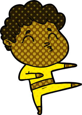 Çizgi film adamı somurtuyor Bir insan tarafından çizilmiş