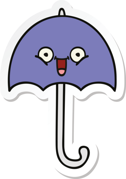 Bir insan tarafından çizilmiş şirin bir şemsiye çıkartması.