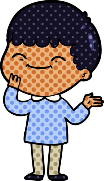 Bir insan tarafından çizilmiş mutlu çocuk çizgi filmi.