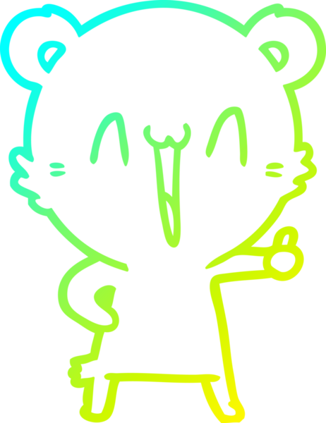 Bir insan tarafından çizilen mutlu ayı karikatürünün soğuk gradyanı.