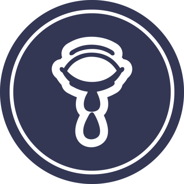 Ağlayan göz yuvarlak simgesi insan tarafından çizilmiş.