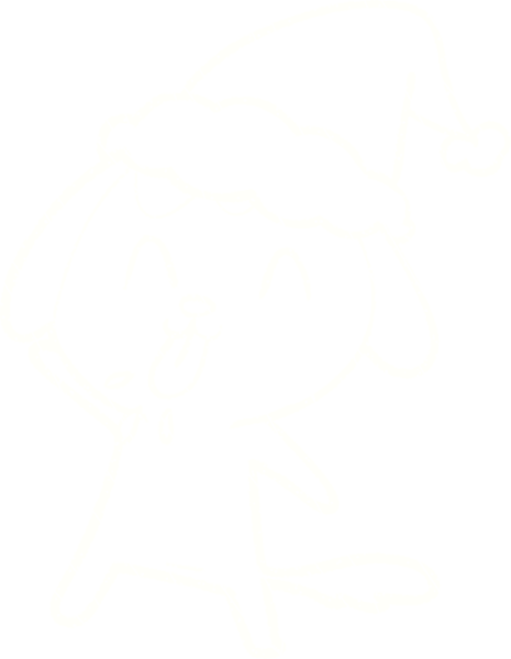 Bir insan tarafından çizilen Noel Köpeği Tebeşiri