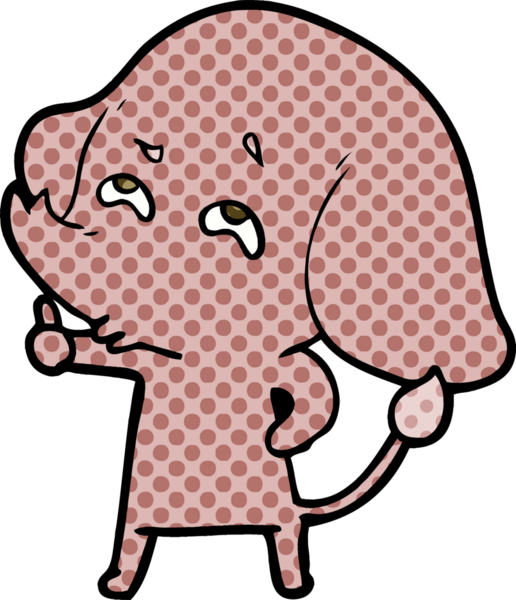 Bir insan tarafından çizilmiş karikatür fili