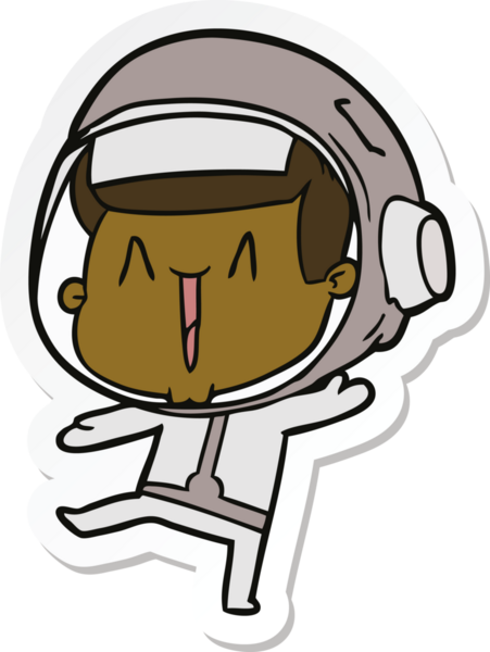 Bir insan tarafından çizilmiş dans eden astronotun çıkartması.