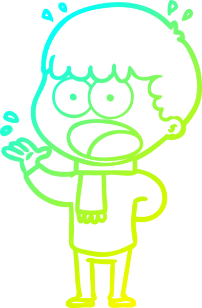 Bir insan tarafından çizilen bir karikatürün soğuk gradyan çizimi.