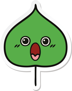 Bir insan tarafından çizilmiş sevimli bir çizgi film yaprağının çıkartması.