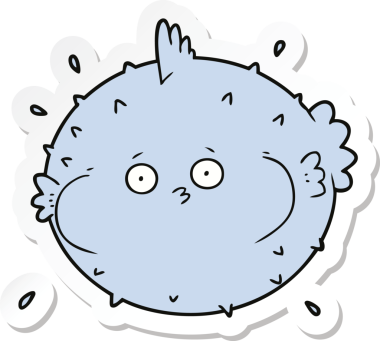 Bir insan tarafından çizilmiş kirpi balığının çıkartması.