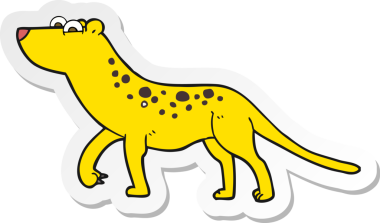 Bir insan tarafından çizilmiş bir leoparın çıkartması.