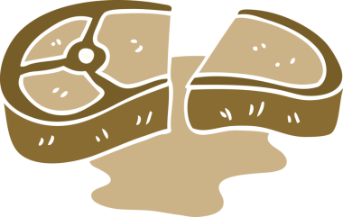 karikatür bir insan tarafından çizilmiş iyi pişmiş et