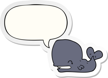 Bir insan tarafından çizilmiş konuşma balonu etiketli bir balina.