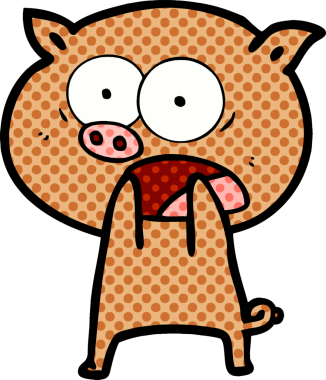 Bir insan tarafından çizilmiş domuz bağırması.