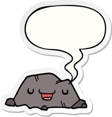 Bir insan tarafından çizilmiş baloncuk çıkartmalı karikatür.