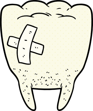 Bir insan tarafından çizilmiş çürük diş.