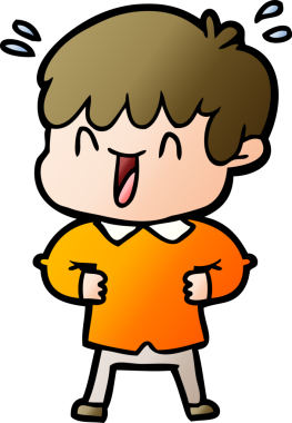 Bir insan tarafından çizilmiş gülen çocuk.