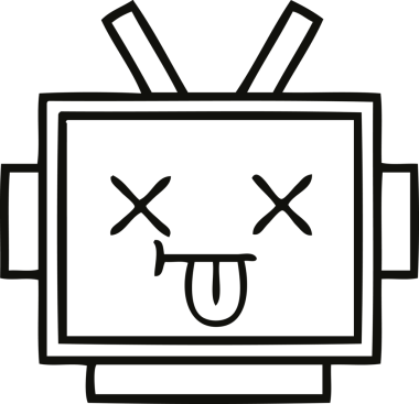 Bir insan tarafından çizilmiş robot kafasının çizgi çizimi