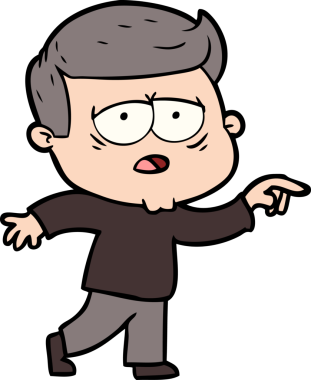 Bir insan tarafından çizilmiş yorgun bir adam.