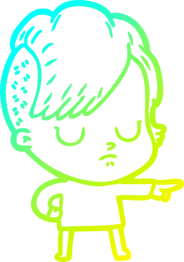 Bir insan tarafından çizilmiş bir karikatür kadın çizimi.