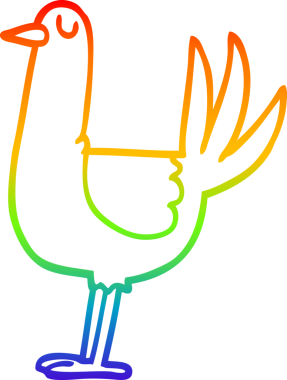 gökkuşağı gradyan çizgi çizimi bir insan tarafından çizilmiş uzun bir kuş