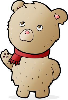 Bir insan tarafından çizilmiş oyuncak ayı.