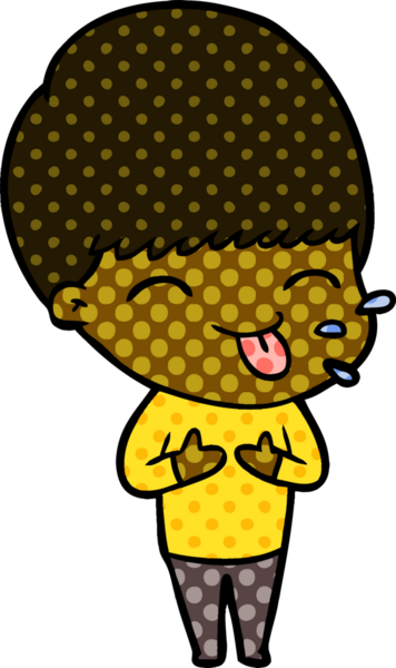 Bir insan tarafından çizilmiş komik çizgi film çocuğu.