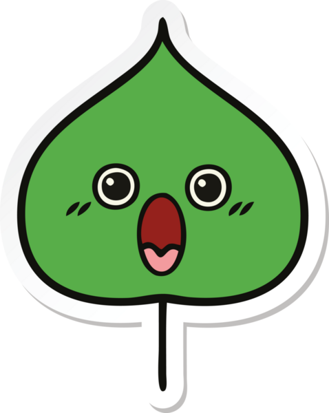 Bir insan tarafından çizilmiş sevimli bir çizgi film yaprağının çıkartması.