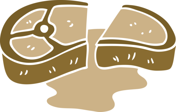 karikatür bir insan tarafından çizilmiş iyi pişmiş et