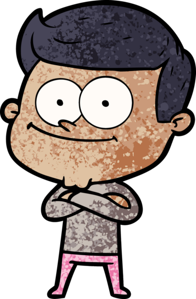 Bir insan tarafından çizilmiş mutlu bir adam.