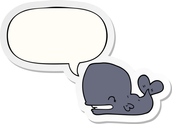 Bir insan tarafından çizilmiş konuşma balonu etiketli bir balina.