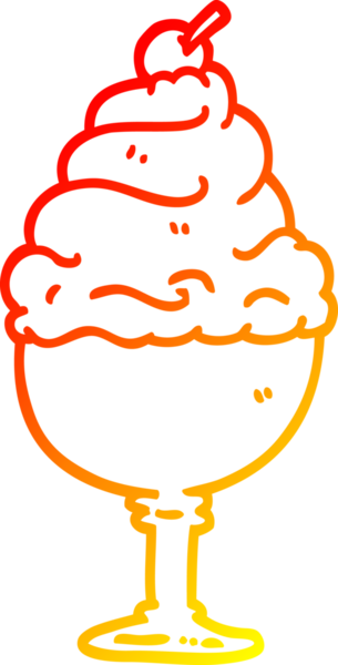 Bir insan tarafından çizilmiş çizgi film dondurmasının sıcak çizgi çizimi