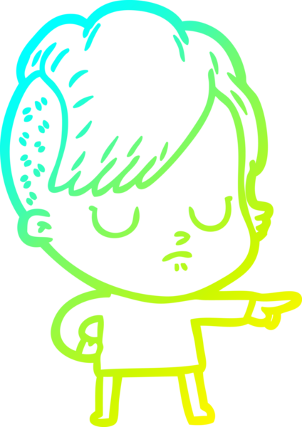 Bir insan tarafından çizilmiş bir karikatür kadın çizimi.