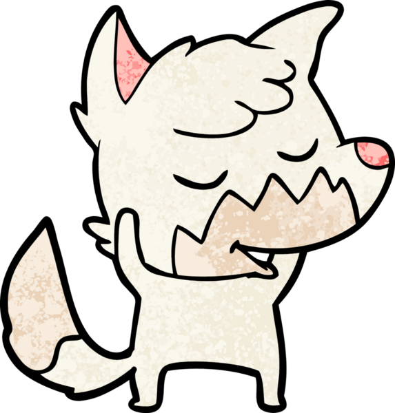 Bir insan tarafından çizilmiş dost canlısı çizgi film tilkisi