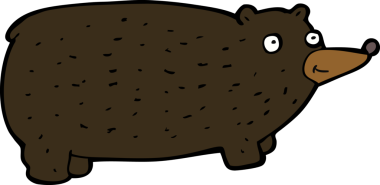 Bir insan tarafından çizilmiş komik çizgi film ayısı.