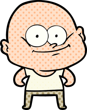 Bir insan tarafından çizilmiş kel bir adam.